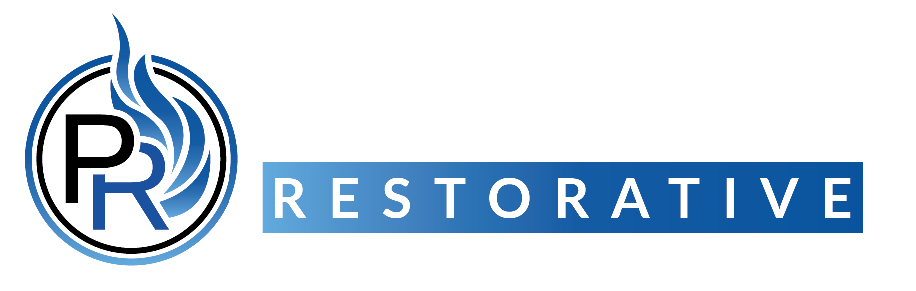 Promethean Restorative Horizontal Logo ( black and gradient blue )